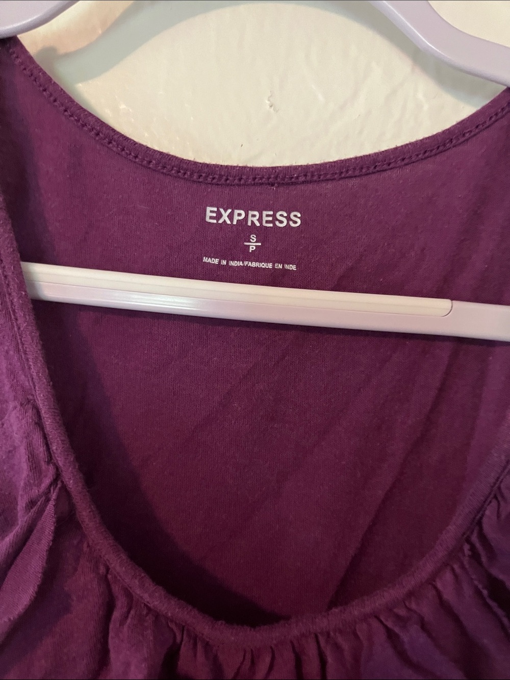 Express Plum Ruffle Front Tank Top - Picture 2 of 4